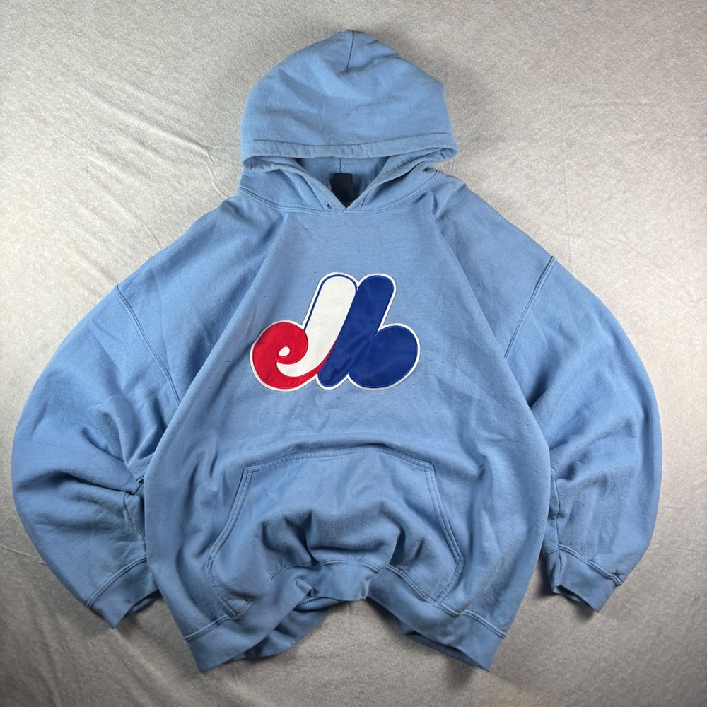 Vintage Bulletin Montreal Expos Logo Hoodie – Size 2XL